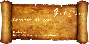 Grotter Áron névjegykártya